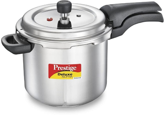 Prestige 5.5 Litres Svachh Deluxe Alpha Induction Base Outer Lid Stainless Steel Pressure Cooker