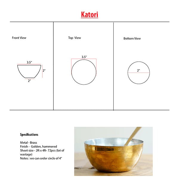 Katori - Brass Katori/Bowl For Dining | Brass Cookware