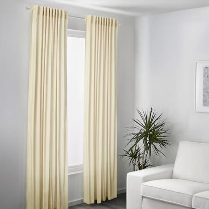 IKEA AKERMOLKE Curtains, 1 pair, beige, 145x250 cm (57x98 ") | IKEA Curtains | Eachdaykart