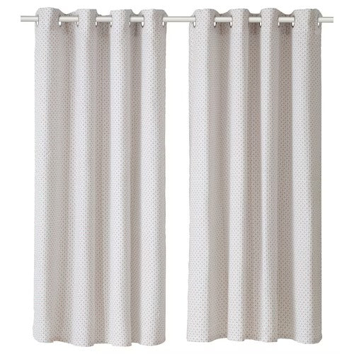 IKEA ALRIKKE Curtains, 1 pair, white/orange, 145x150 cm (57x59 ") | IKEA Curtains | Eachdaykart