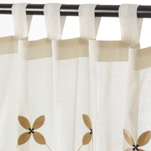 IKEA AROMATISK Curtain, embroidery white, 145x250 cm (57x98 ") | IKEA Curtains | Eachdaykart