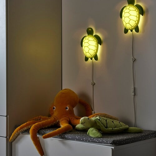 IKEA BLAVINGAD LED wall lamp, turtle/green | IKEA Children's lighting | Eachdaykart