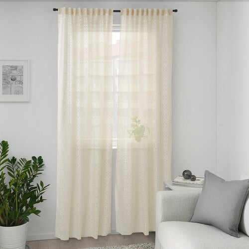 IKEA GOKVALLA Curtain, off-white, 145x250 cm (57x98 ") | IKEA Curtains | Eachdaykart