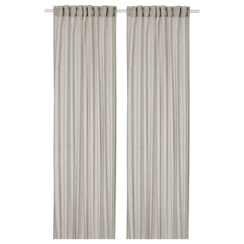IKEA HALLEBRACKA Sheer curtains, 1 pair, light grey, 145x250 cm (57x98 ") | IKEA Curtains | Eachdaykart