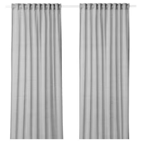 IKEA HILJA Curtains, 1 pair, grey, 145x250 cm (57x98 ½ ") | IKEA Curtains | Eachdaykart