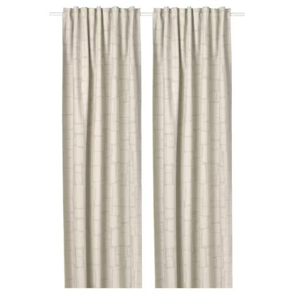 IKEA LONNSTAVMAL Block-out curtains, 1 pair, beige, 145x250 cm (57x98 ") | IKEA Curtains | Eachdaykart