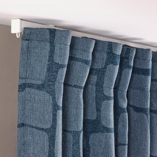 IKEA LONNSTAVMAL Block-out curtains, 1 pair, blue, 145x250 cm (57x98 ") | IKEA Curtains | Eachdaykart