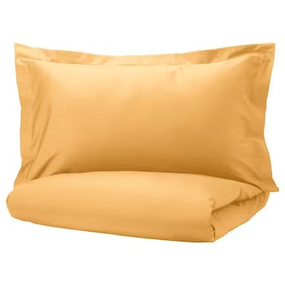 IKEA LUKTJASMIN Duvet cover and pillowcase, yellow, 150x200/50x80 cm (59x79/20x31 ") | IKEA Bed linen | Eachdaykart