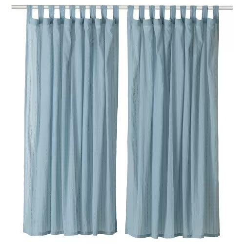 IKEA MATILDA Sheer curtains, 1 pair, blue, 140x150 cm (55x59 ") | IKEA Curtains | Eachdaykart