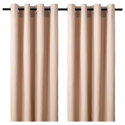 IKEA MERETE Curtains, 1 pair, beige, 145x150 cm (57x59 ") | IKEA Curtains | Eachdaykart