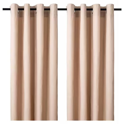 IKEA MERETE Curtains, 1 pair, beige, 145x150 cm (57x59 ") | IKEA Curtains | Eachdaykart