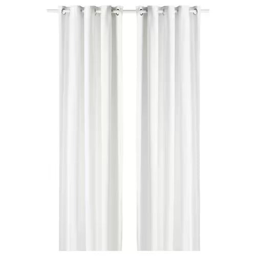 IKEA MOALINA Curtains, 1 pair, white, 145x250 cm (57x98 ") | IKEA Curtains | Eachdaykart