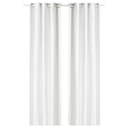 IKEA MOALINA Curtains, 1 pair, white, 145x250 cm (57x98 ") | IKEA Curtains | Eachdaykart