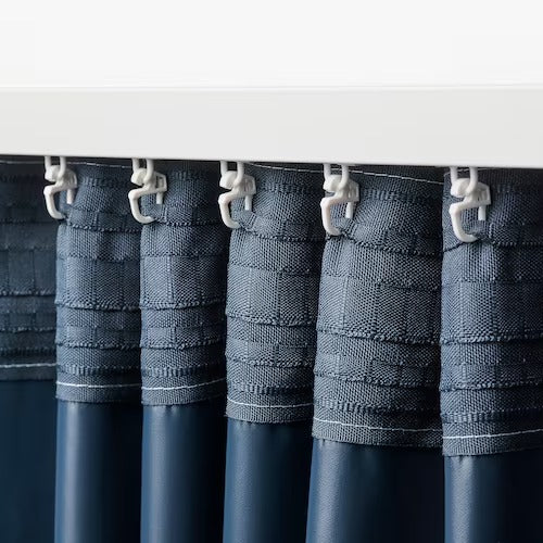 IKEA MURLAVSMAL Block-out curtain, 1 piece, light blue black/wood pattern, 270x250 cm (106x98 ") | IKEA Curtains | Eachdaykart