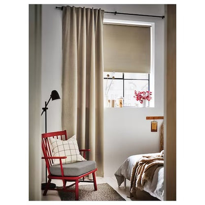 IKEA ROSENMANDEL Room darkening curtains, 1 pair, yellow-beige, 135x250 cm (53x98 ") | IKEA Curtains | Eachdaykart