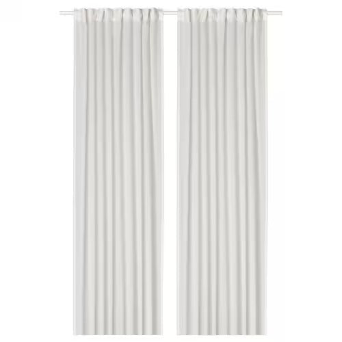 IKEA ROSENROBINIA Sheer curtains, 1 pair, white, 145x250 cm (57x98 ") | IKEA Curtains | Eachdaykart