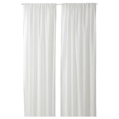 IKEA SANDDADRA Sheer curtains, 1 pair, white, 145x250 cm (57x98 ") | IKEA Curtains | Eachdaykart