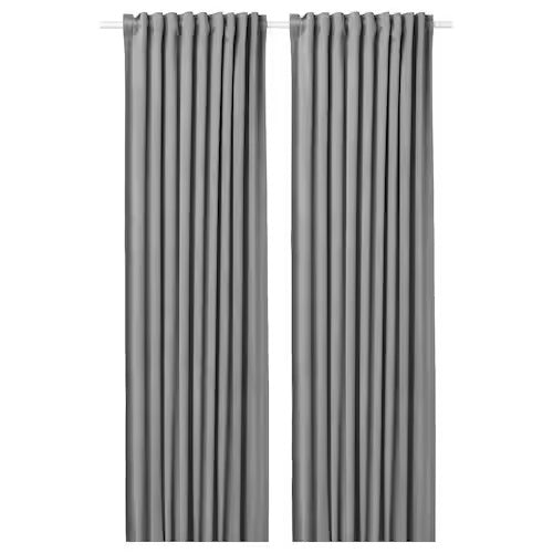 IKEA SANDSVINGEL Curtains, 1 pair, grey, 135x250 cm (53x98 ") | IKEA Curtains | Eachdaykart