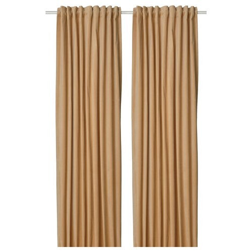 IKEA SANELA Curtains, 1 pair, beige, 140x250 cm (55x98 ") | IKEA Curtains | Eachdaykart