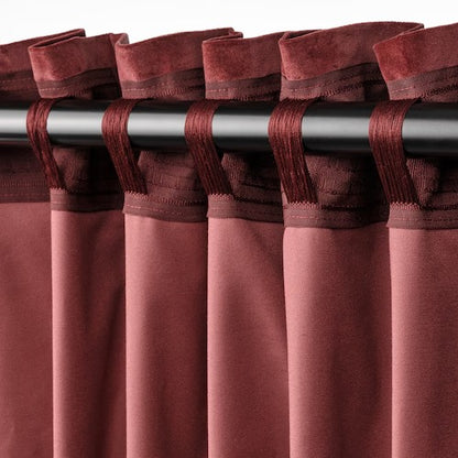 IKEA SANELA Curtains, 1 pair, brown-red, 140x250 cm (55x98 ") | IKEA Curtains | Eachdaykart