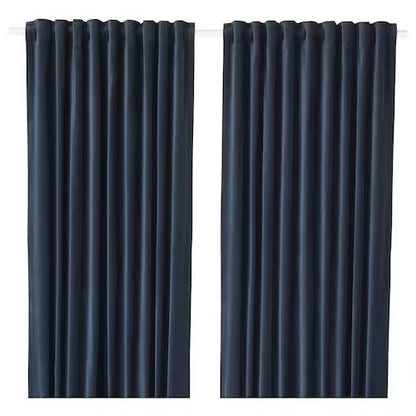 IKEA SANELA Room darkening curtains, 1 pair, dark blue, 140x250 cm (55x98 ") | IKEA Curtains | Eachdaykart