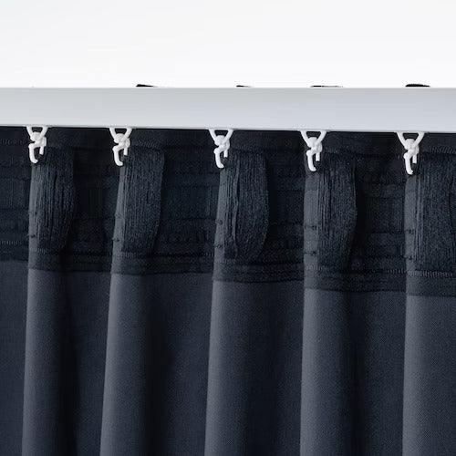 IKEA SANELA Room darkening curtains, 1 pair, dark blue, 140x250 cm (55x98 ") | IKEA Curtains | Eachdaykart