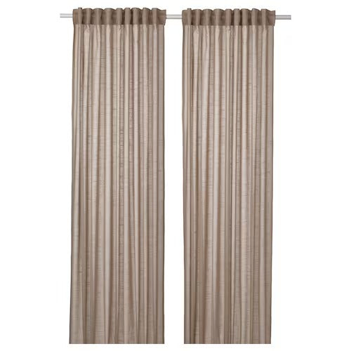IKEA SILVERLONN Sheer curtains, 1 pair, beige, 145x250 cm (57x98 ") | IKEA Curtains | Eachdaykart