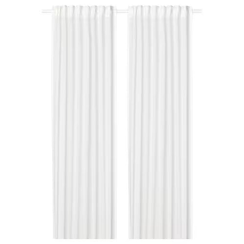 IKEA SILVERLONN Sheer curtains, 1 pair, white, 145x250 cm (57x98 ") | IKEA Curtains | Eachdaykart