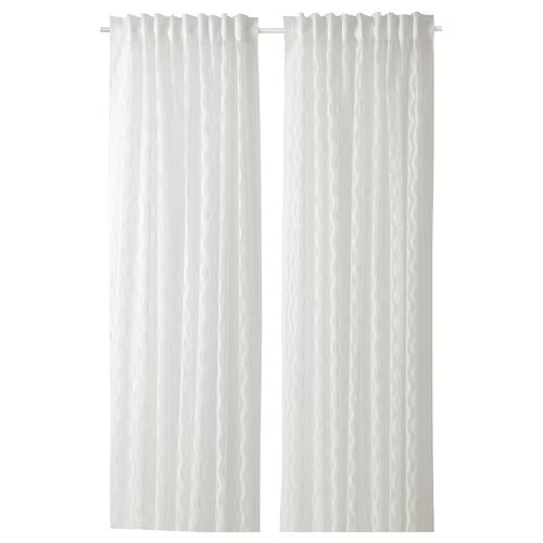 IKEA SOTSTAVMAL Sheer curtains, 1 pair, white, 145x250 cm (57x98 ") | IKEA Curtains | Eachdaykart