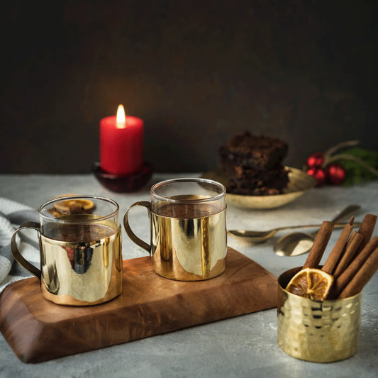 Set Of Teacup And Coaster | Brass Cookware