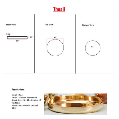 Brass Thaali - Thaali / Plate For Dining | Brass Cookware