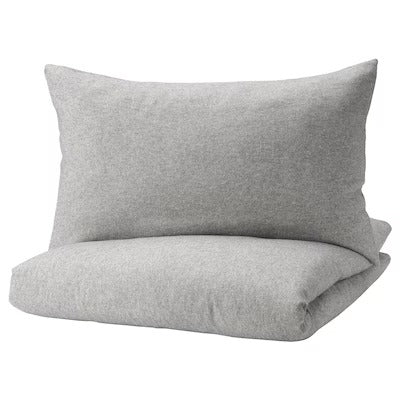 IKEA VASTKUSTROS Duvet cover and 2 pillowcases, dark grey/white, 240x220/50x80 cm (94x87/20x31 ") | IKEA Bed linen | Eachdaykart