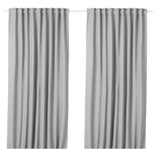 IKEA VILBORG Room darkening curtains, 1 pair, grey, 145x250 cm (57x98 ") | IKEA Curtains | Eachdaykart