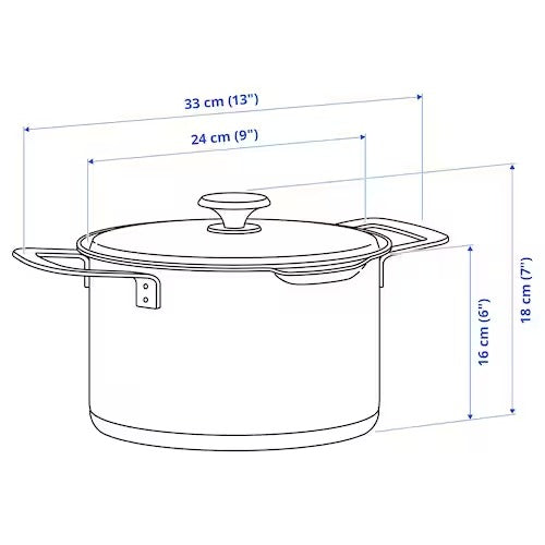 IKEA HEMKOMST Pot with lid, stainless steel/glass | IKEA Pots & sauce pans | Eachdaykart