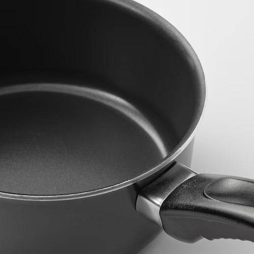 IKEA KAVALKAD Saucepan, set of 3, black | IKEA Pots & sauce pans | Eachdaykart