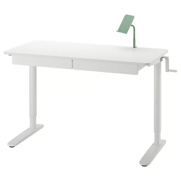 IKEA RELATERA Desk combination sit/stand, white/light grey-green, 117x60 cm (46 1/8x23 5/8 ")