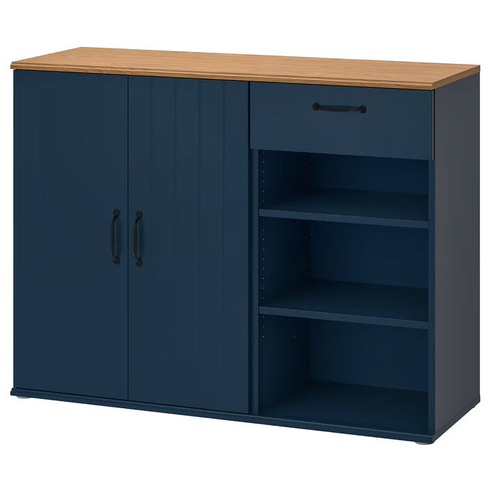IKEA SKRUVBY Sideboard, black-blue, 120x38x90 cm (47 1/4x14 3/4x35 3/8 ")