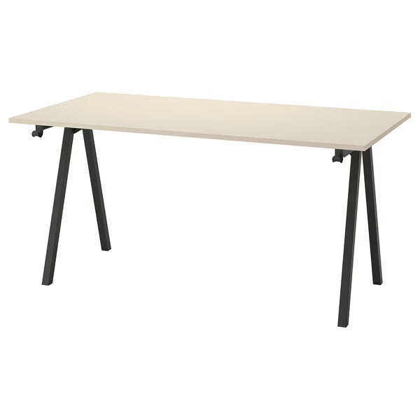IKEA TROTTEN Desk, beige/anthracite, 160x80 cm (63x31 1/2 ")