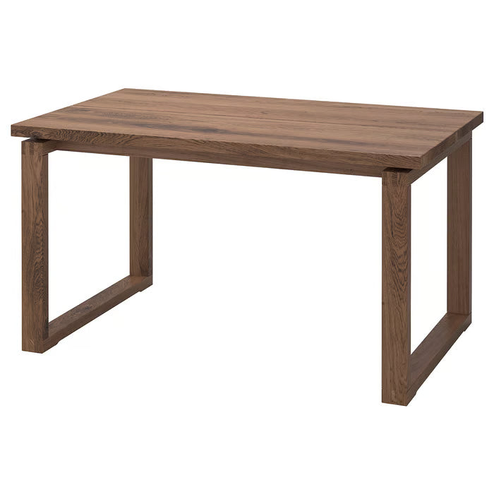 IKEA MORBYLANGA Table, oak veneer brown stained, 140x85 cm (55x33 ")