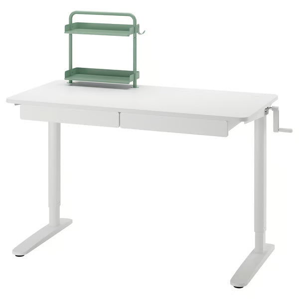 IKEA RELATERA Desk combination sit/stand, white/light grey-green, 117x60 cm (46 1/8x23 5/8 ")