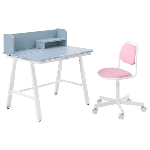 IKEA PIPLARKA / ORFJALL Children's desk and chair, blue/pink