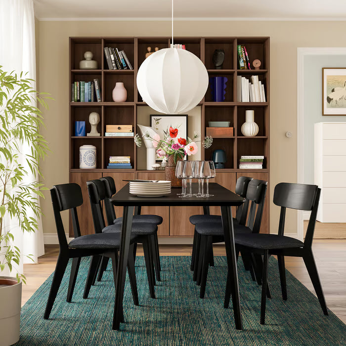 IKEA LISABO Table, black/ash veneer, 200x78 cm (78 3/4x30 3/4 ")