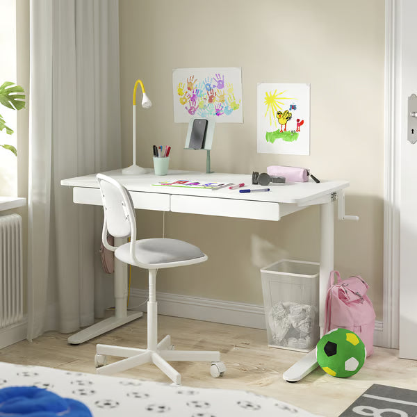 IKEA RELATERA Desk combination sit/stand, white/light grey-green, 117x60 cm (46 1/8x23 5/8 ")