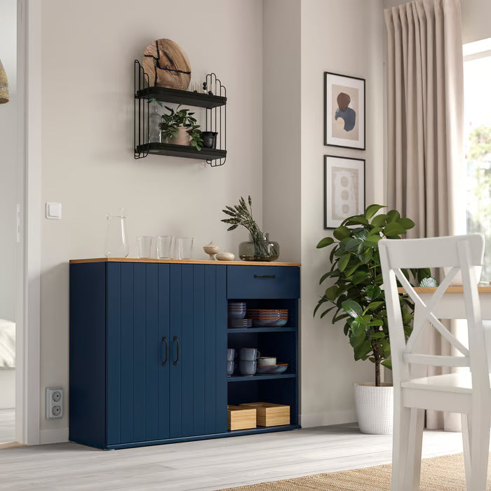 IKEA SKRUVBY Sideboard, black-blue, 120x38x90 cm (47 1/4x14 3/4x35 3/8 ")
