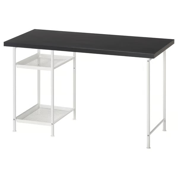 IKEA LAGKAPTEN / SPAND Desk, black-brown/white, 120x60 cm (47 1/4x23 5/8 ")