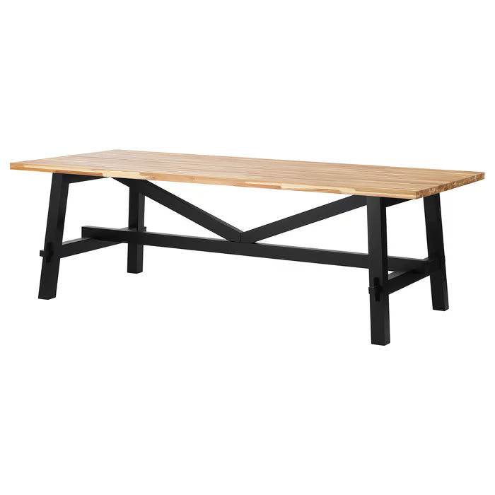 IKEA SKOGSTA Dining table, acacia/black, 235x100 cm (92 1/2x39 3/8 ")