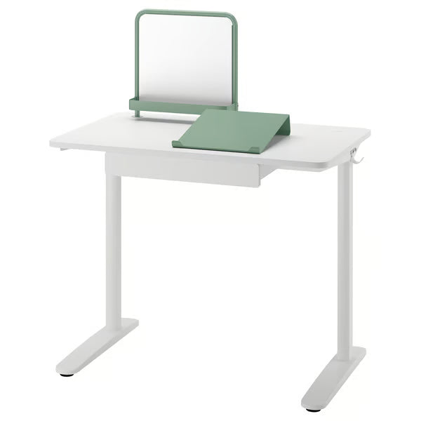IKEA RELATERA Desk combination, white/light grey-green, 90x60 cm (35 3/8x23 5/8 ")
