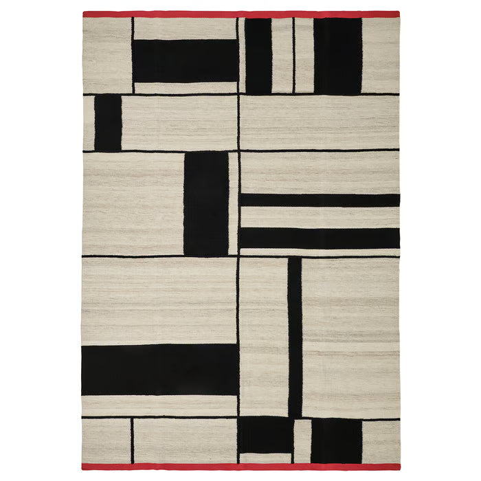 IKEA RASTPLATS Rug, flatwoven, handmade beige/black, 170x240 cm (5 ' 7 "x7 ' 10 ")