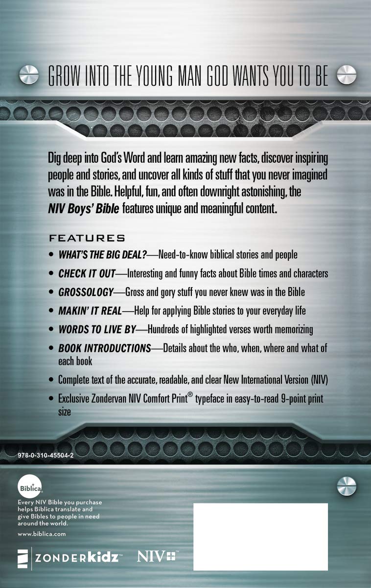 NIV Boys' Bible – Comfort Print Edition by Zondervan