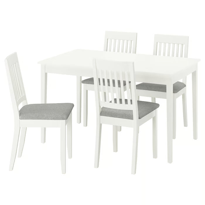 IKEA Näsinge / Näsinge Table and 4 chairs, white/white Tibbleby beige-grey, 130x80 cm (51 1/8x31 1/2 ")